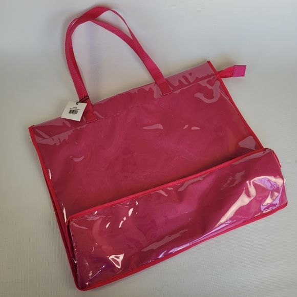 El Market-Colombia Tote Bag Handles Pink Plastic Closure Zipper - Picture 1 of 9
